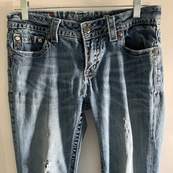 Miss Me Blue Signature Boot Jeans 31" X 32.5" Cotton Denim READ - Picture 3 of 16